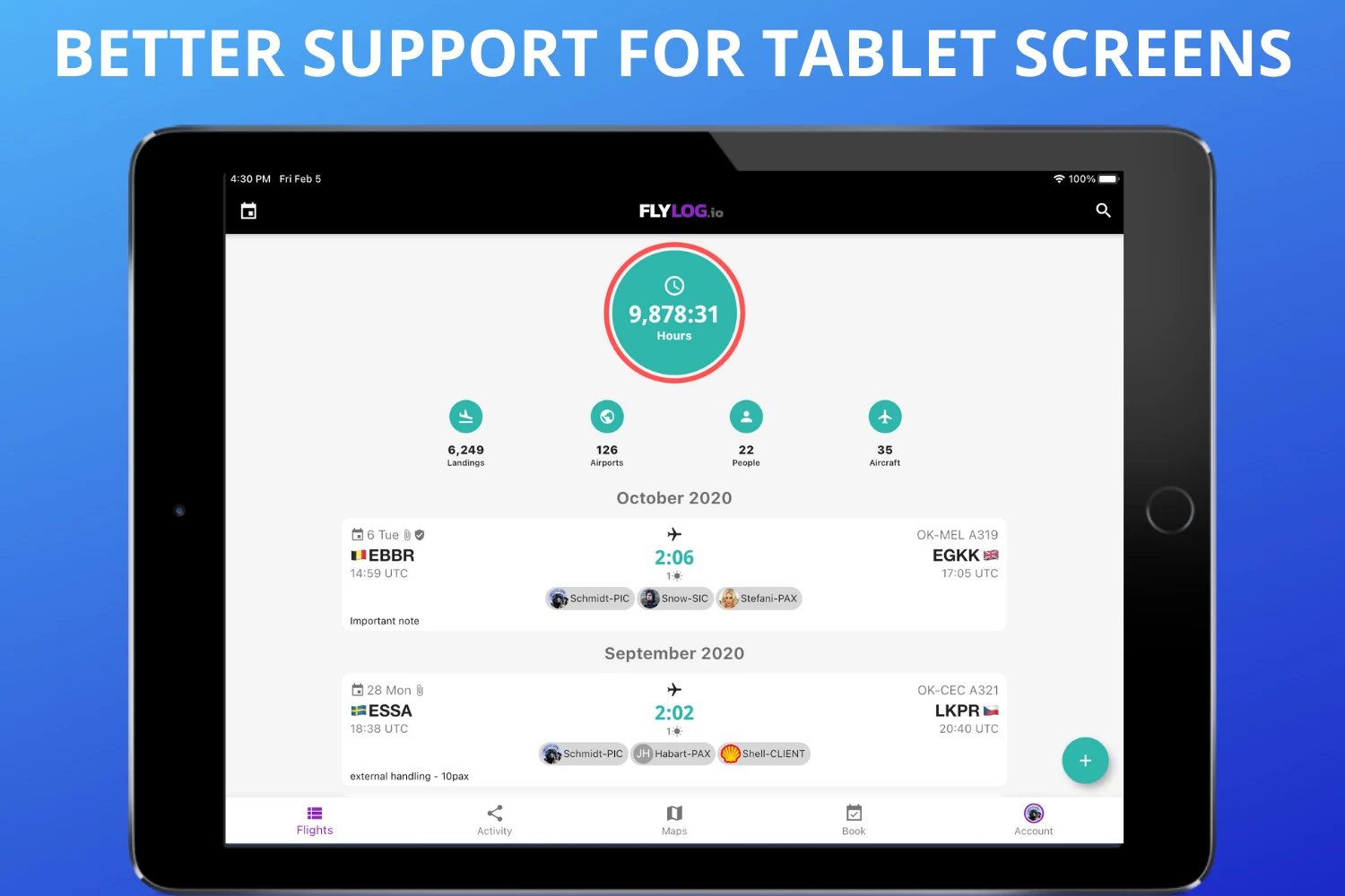 Better support for tablet screens