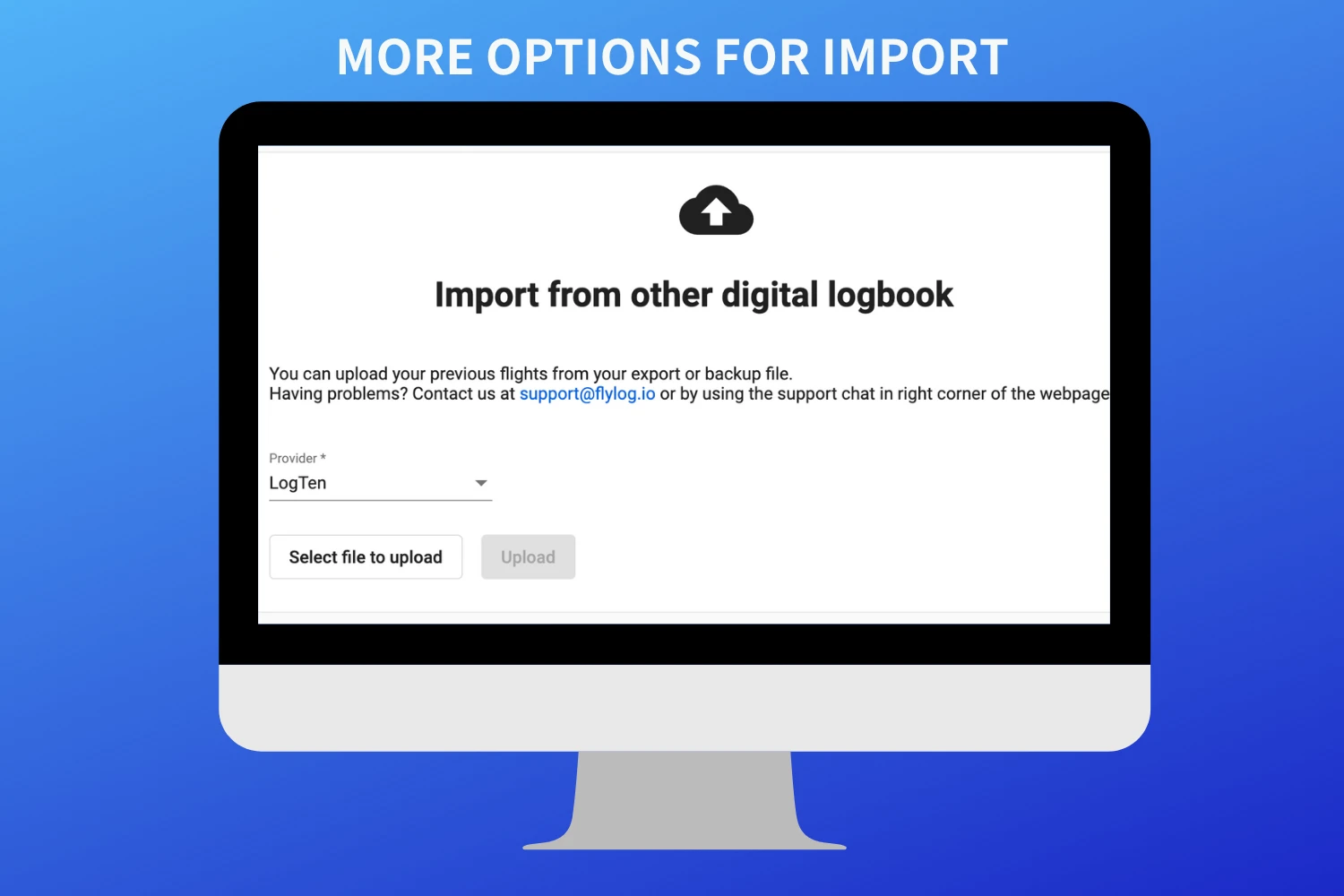 More options to import your previous experience