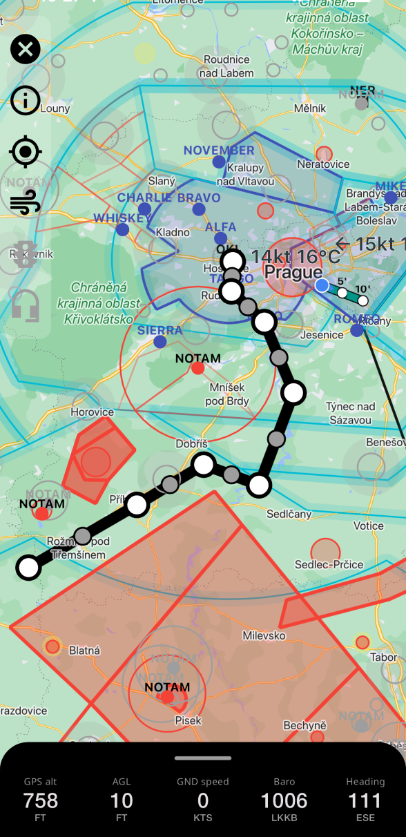 VFR route planning